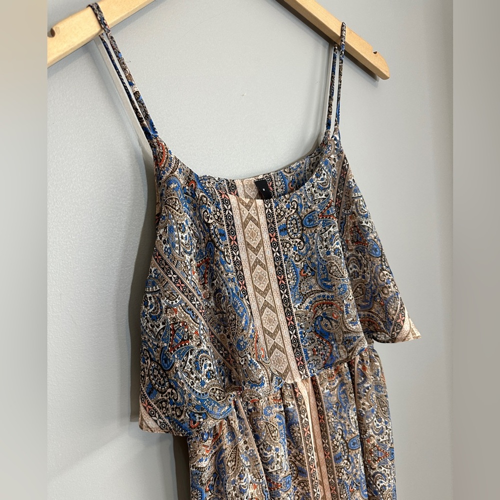 Ing Paisley Tribal Pattern Open Back Maxi Dress Womens Size Medium